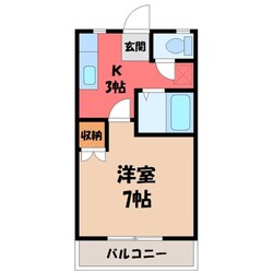 宇都宮駅 徒歩48分 2階の物件間取画像